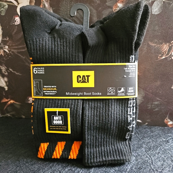 CAT Modweight Boot Socks - 6 PAIR NEW - Anti Odor Silvadur Breathable Cushioning - Picture 1 of 11